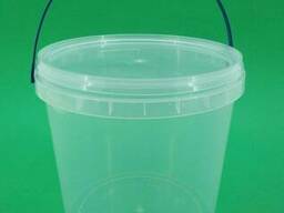 Прозрачное пластиковое ведро для продуктов с крышкой (V=3,3л. ), 100 шт/пач