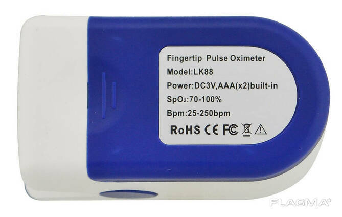 Пульсометр оксиметр на палец (пульсоксиметр) LK88 OLED Blue