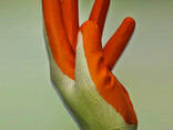 Рабочие перчатки с ПВХ точкой, нейлоновые, прорезиненные, хб - фото 1