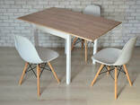 Раскладной стол с откидными полами Тавол Фолди ножки прямые деревянные Ясень + 3 стула - фото 1
