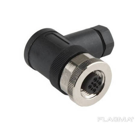 Разъем M12 разборный под кабель "мама", 4 pin, угловой, IP67