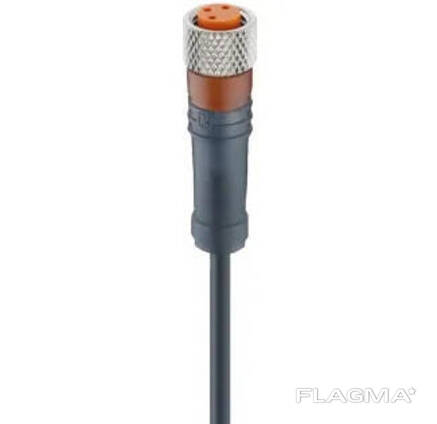 Разъем M8 "мама", 3 pin, прямой, с кабелем 2 м