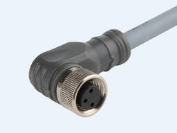 Разъем M8 мама, 3 pin, угловой, с кабелем 5 м