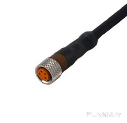 Разъем M8 "мама", 4 pin, прямой, с кабелем 5 м
