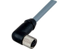 Разъем M8 мама, 4 pin, угловой, с кабелем 5 м