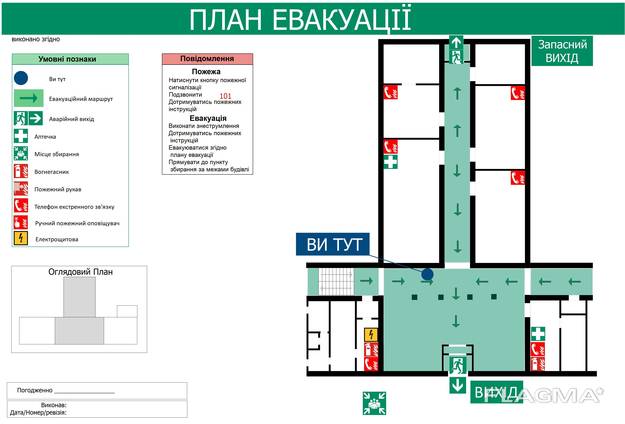 Разработка планов евакуации, плани евакуації на випадок пожежі