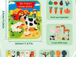Развивающая Фетровая книга для Детей My First Book Ферма Бизибук Монтессори - фото 3