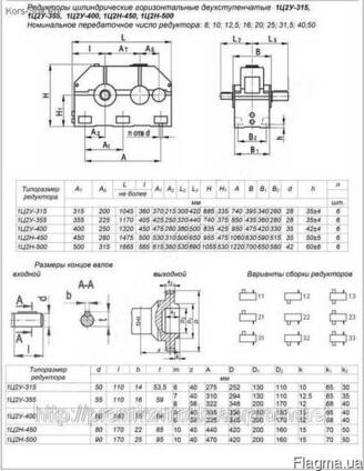 Редуктора ц2у 400н чертеж