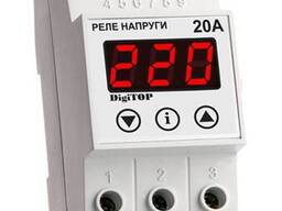 Реле напряжения 1-ф DIN DigiTop VP-20A (Imax 30А)