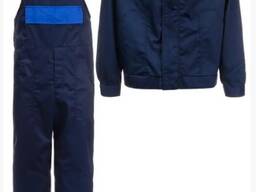 Робочий костюм з напівкомбінезоном синій (саржа)