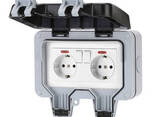 Розетка влагозащищенная IP66 внешняя двойная SKY (MP22-G-SN) 16 А/250V. - фото 3