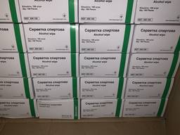 Салфетки дезинфицирующие со спиртовой пропиткой 100 шт