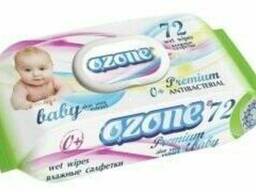 Салфетки влажные антибактериальные Ozone Premium для детей (72шт. )