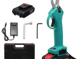 Секатор ручной аккумуляторный садовый 2,5 на 2 АКБ 68v в кейсе Domotec