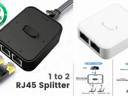 Сетевой коммутатор, разъем-разветвитель, свитч, сплиттер-адаптер Lan RJ45, ноутбука, ТВ.