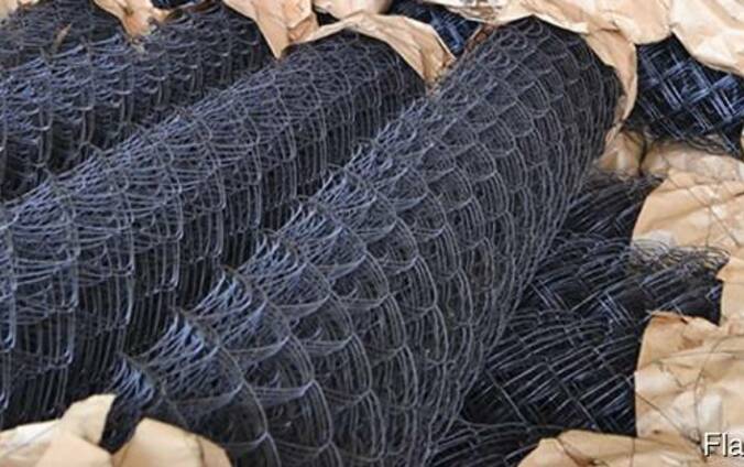 Сетка рабица черная. Ячейка:55х55х1,8мм; рулон:1,5х10м