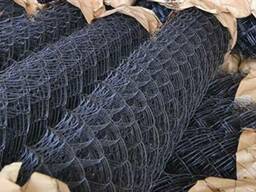 Сетка рабица черная. Ячейка:50х50х1,8мм; рулон:1,5х10м