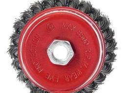 Щетка-чашка Vitals плетенная сталь 100 мм М14, 0,5 мм