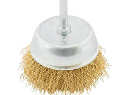 Щетка торцевая Mastertool из латунной рифленой проволоки Ø 75 мм со стержнем 1⁄4" 19-7407