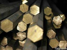 Шестигранник латунный ЛС59 s 19-41 мм.