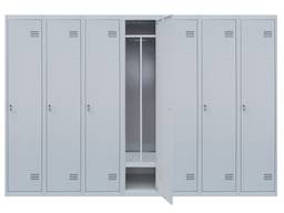 Шкаф металлический одноуровневый ШОМ-П 7/280. Ширина 280см. 7 секций