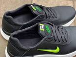 Шкіряні кросівки nike. чорні з білою підошвою