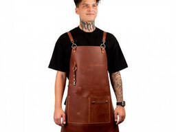 Шкіряний фартух Daddy Smoke бурий