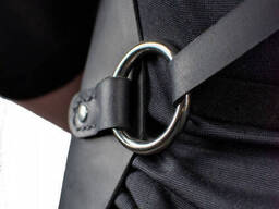 Шкіряний фартух Daddy Smoke чорний