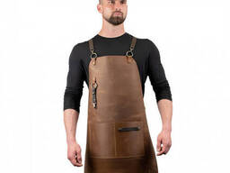 Шкіряний фартух Daddy Smoke світло-коричневий