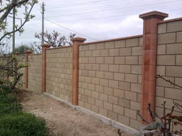 Шлакоблок, камень строительный, заборный, размер