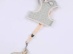 Шлейка для собак с поводком Цветы 11950 M мятная