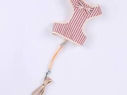 Шлейка для собак с поводком Полоса 11943 M малиновая