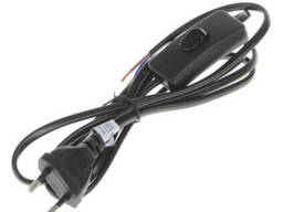 Шнур с прямоугольным выключателем P-1S black 1,8m