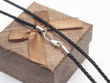 Шнурок шелковый Milan ювелирный на шею с серебряным замком, 70см, 4гр - фото 4