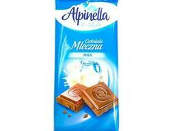 Шоколад молочный без добавок Alpinella 90 грамм