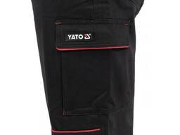 Штани робочі Comfy Yato розмір Xxl, чорно-червоні, 7 кишень, 100% бавовна