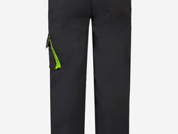 Робочі чорні брюки з салатовими вставками