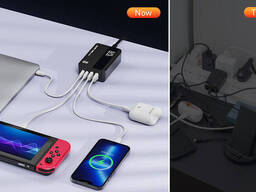 Ldnio A4809C: Універсальний зарядний пристрій 100 Вт з 4 портами (2x USB-C, 2x USB-A). ..