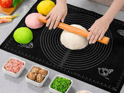 Силиконовый кондитерский коврик для раскатки теста 50х70 см Черный