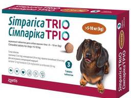 Simparica Трио Zoetis (сароланер, моксидектин, пирантел) для собак 5-10 кг 3 таблетки
