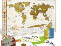 Скретч-карта мира 3-в-1 Европы, Азии/Океании scratch map