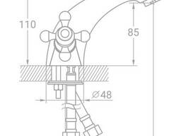 Смеситель VD 1/2" для раковины литой на шпильке TAU (VD-2A161C)