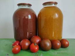 Сок томатный органический с помидоров сорту Черный принц