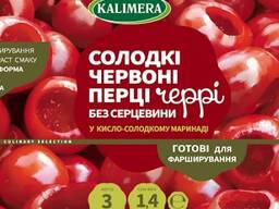 Солодкі червоні перці черрі без серцевини у кисло-солодкому маринаді