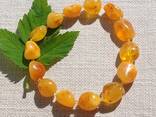 Сонячний янтарний браслет у вінтажному стилі, натуральний бурштин - фото 2