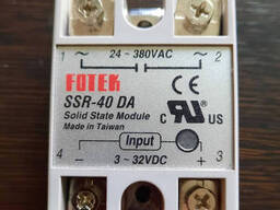 SSR-40-DA -Fotek Оригінальна Продукція 40a вхiд- DC 3-32v вихiд- 380v АС реле. ..