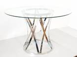 Стеклянный круглый стол кухонный Ø столешницы - 1100 мм