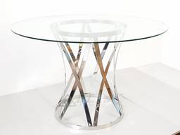 Стеклянный круглый стол кухонный Ø столешницы - 1200 мм