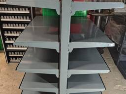 Стелаж торговий двосторонній металевий бу, стелаж острівний бу, стелажі бу