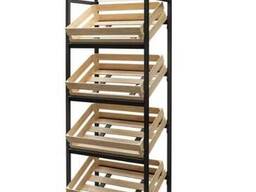 Стеллаж овощной металлический, на 4 яруса